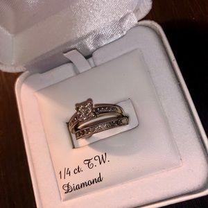 White Gold Diamond Bridal Wedding Set